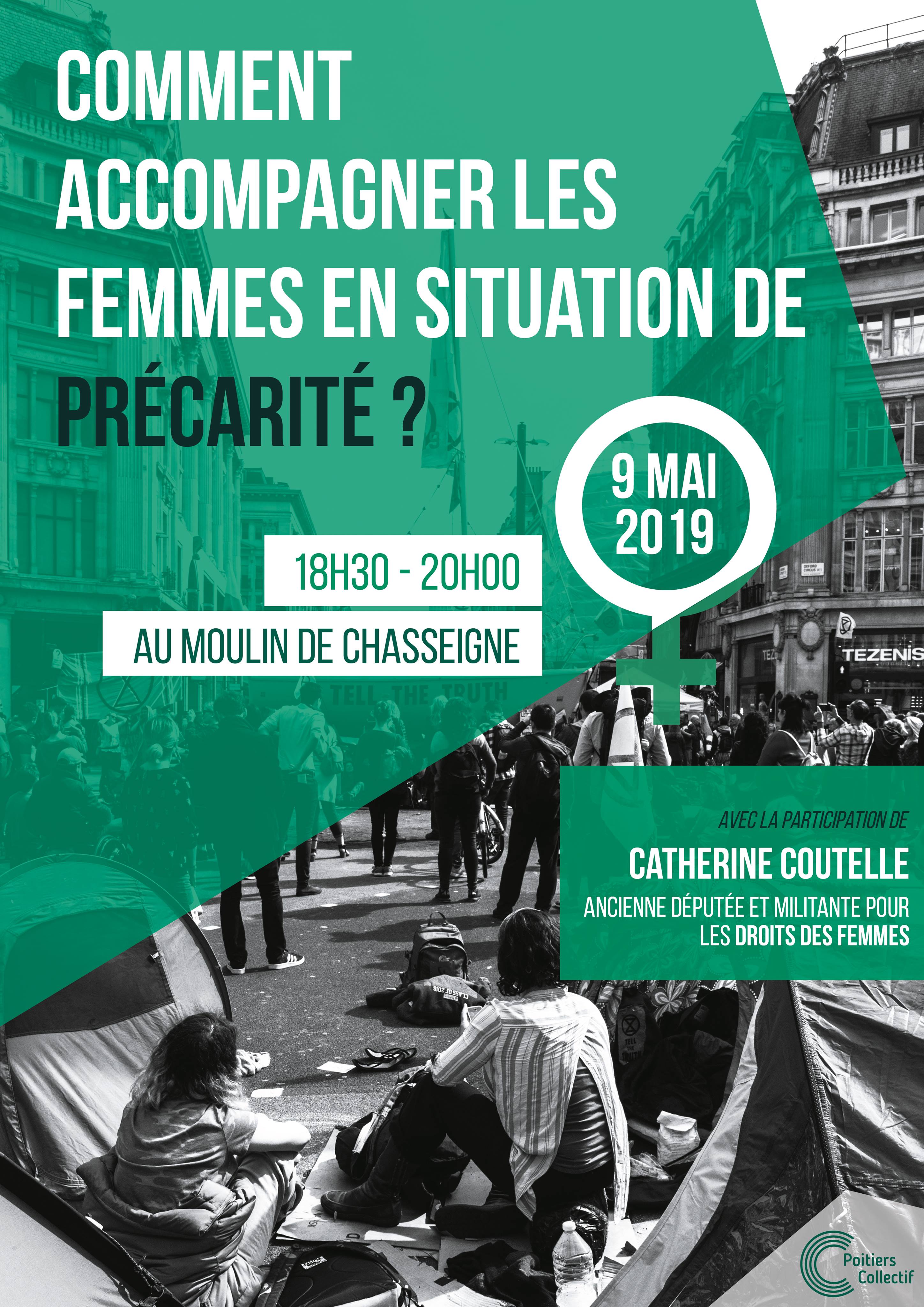 Affiche événement femmes et précarité 9 mai 2019